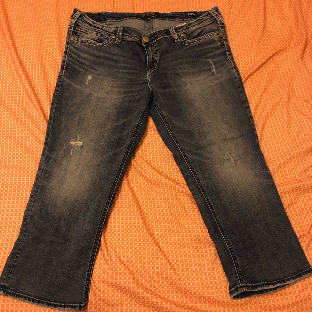 Silver Jean Capris